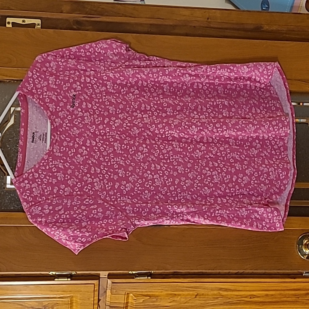 Reebok size Large pink flowered top